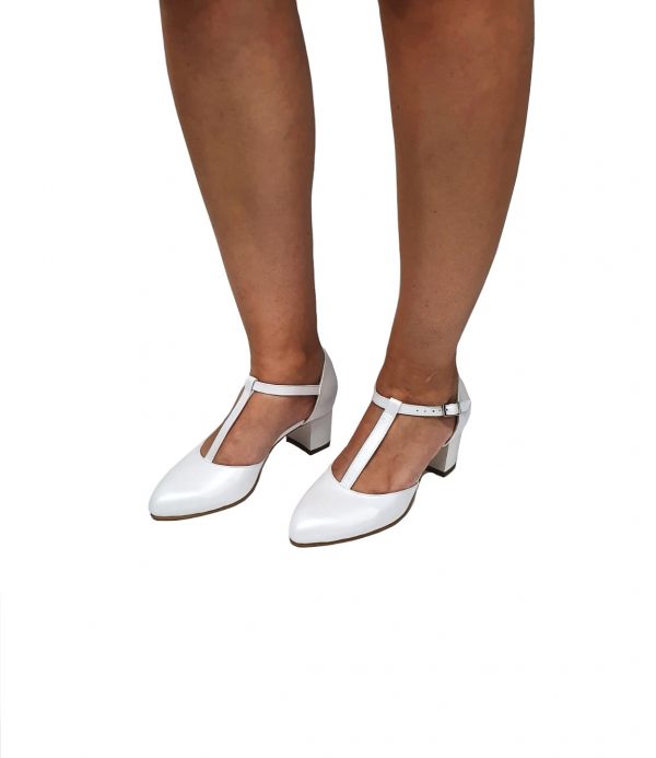 Sandale dama din piele naturala - Alb sidef - D13 AS