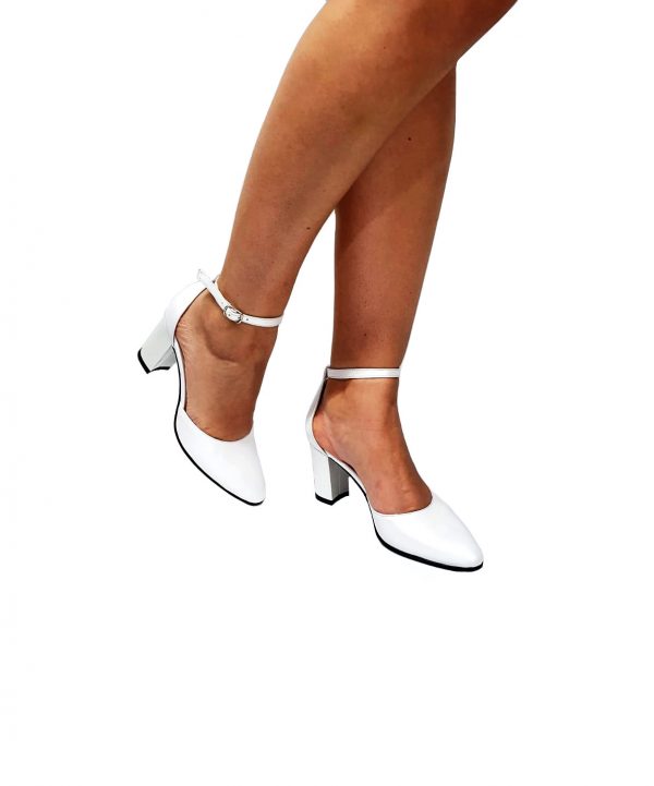 Sandale dama din piele naturala Alb sidef - D14 AS