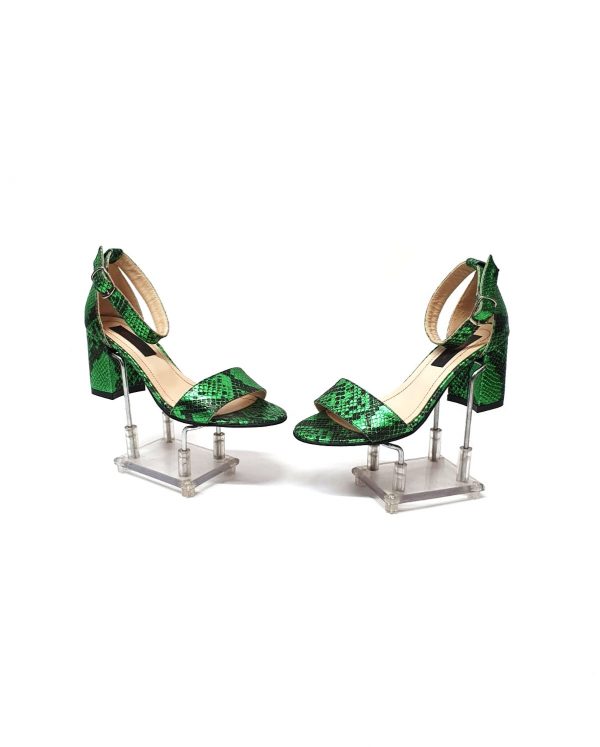 Sandale dama din piele naturala -Croco verde S10 CV