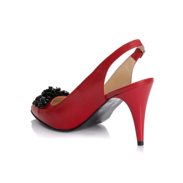 Sandale dama din piele naturala - Rosu Box - D43 RB - imagine 4