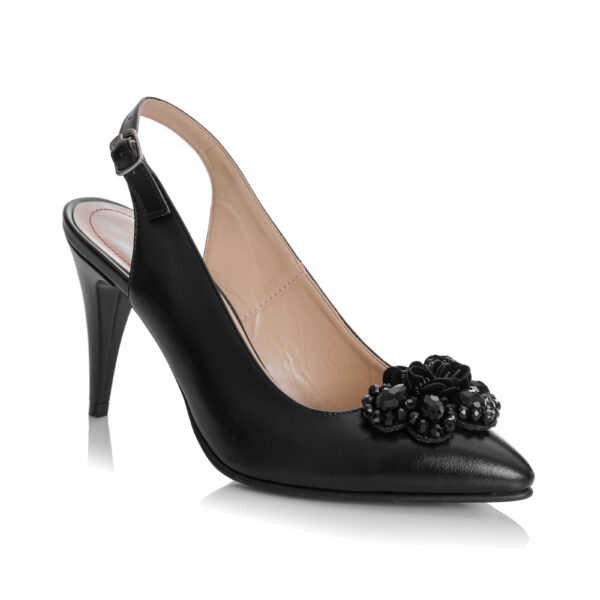 Sandale dama din piele naturala - NEGRU BOX - D43 NB - imagine 2