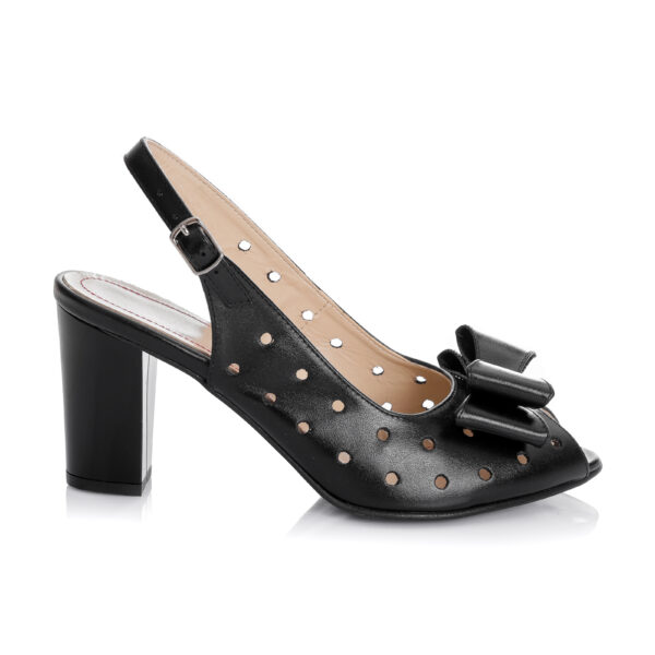 Sandale dama din piele naturala -NEGRU BOX - F24 NB - imagine 4