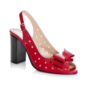 Sandale dama din piele naturala -Rosu Box - F24 RB