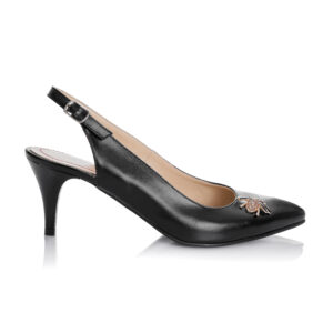 Sandale dama din piele naturala -NEGRU BOX - D46 N