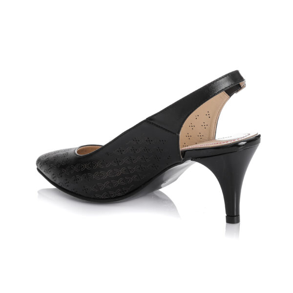 Sandale dama din piele naturala -Negru Box Perforat - L018 NB - imagine 4