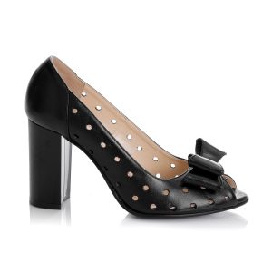 Pantofi dama din piele naturala - NEGRU BOX - F23 NB