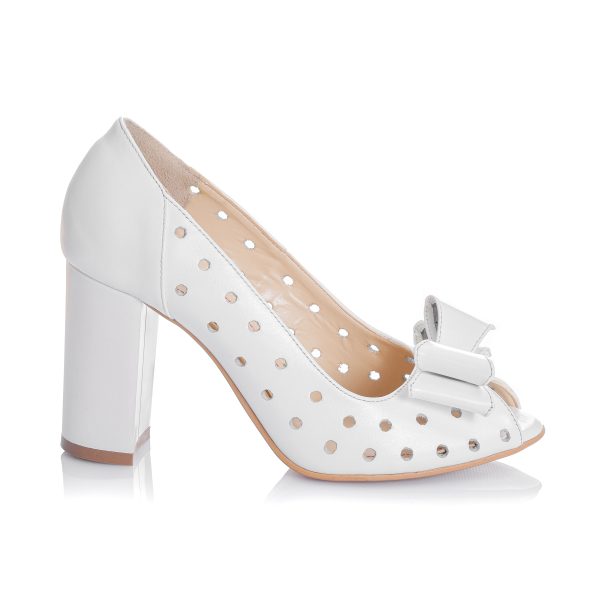 Pantofi dama din piele naturala - ALB SIDEF - F23 AS