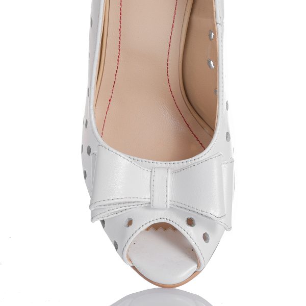 Pantofi dama din piele naturala - ALB SIDEF - F23 AS - imagine 4