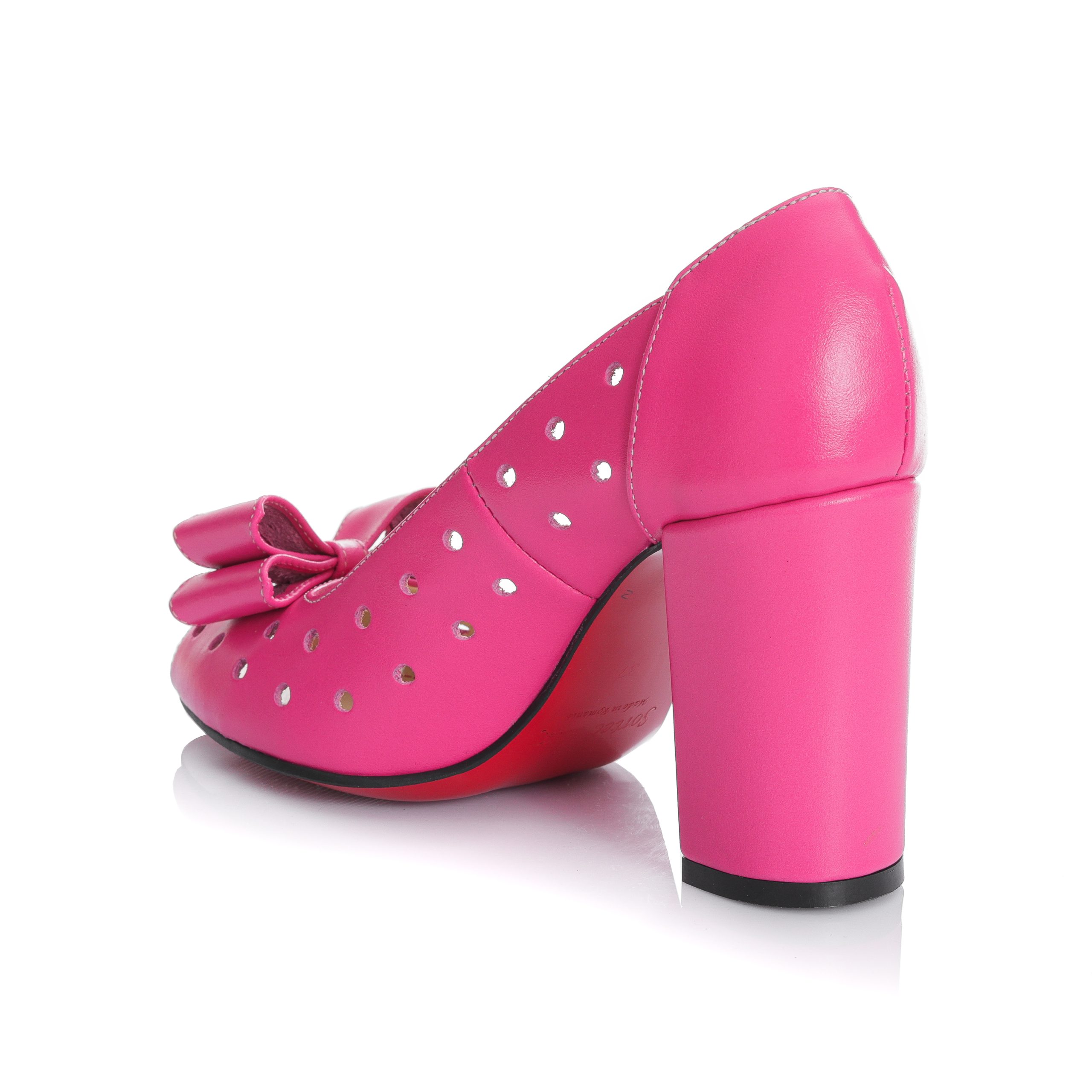 Pantofi dama din piele naturala - ROZ BOX - F23 RZ - imagine 4