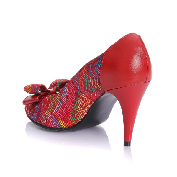Pantofi dama din piele naturala - ROSU CU SARPE ROSU- F23 RSR - imagine 3