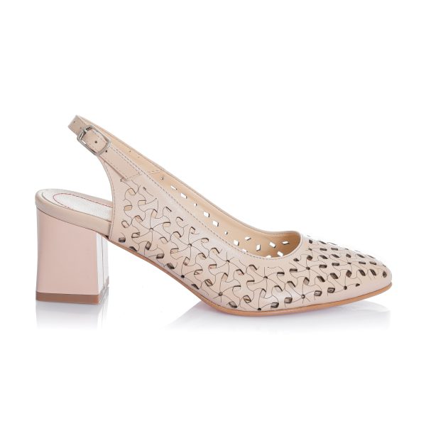 Sandale dama din piele naturala -NUDE BOX PERFORAT - L728 NUP - imagine 3