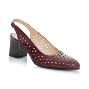 Sandale dama din piele naturala - BORDO BOX PERFORAT - L728 BOB