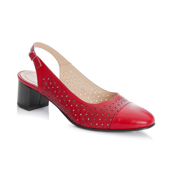 Sandale dama din piele naturala - ROSU BOX - DT16 RB - imagine 2