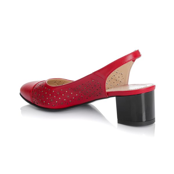 Sandale dama din piele naturala - ROSU BOX - DT16 RB - imagine 3