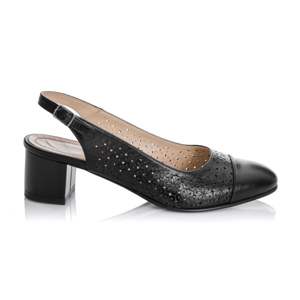 Sandale dama din piele naturala - NEGRU BOX - DT16 N