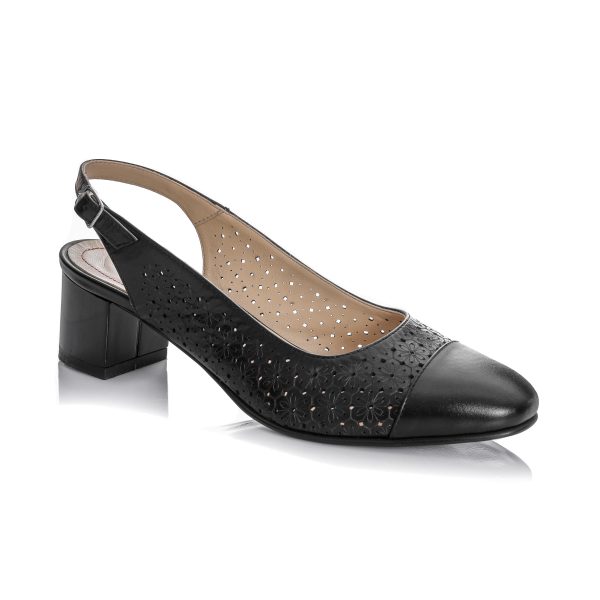 Sandale dama din piele naturala - NEGRU BOX - DT16 N - imagine 2