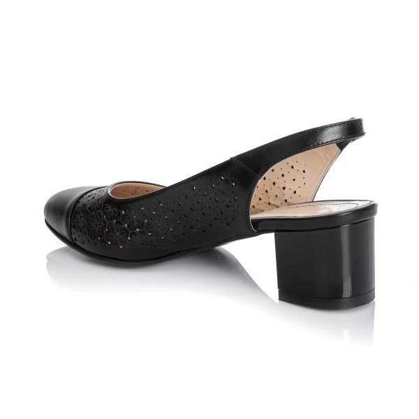 Sandale dama din piele naturala - NEGRU BOX - DT16 N - imagine 3