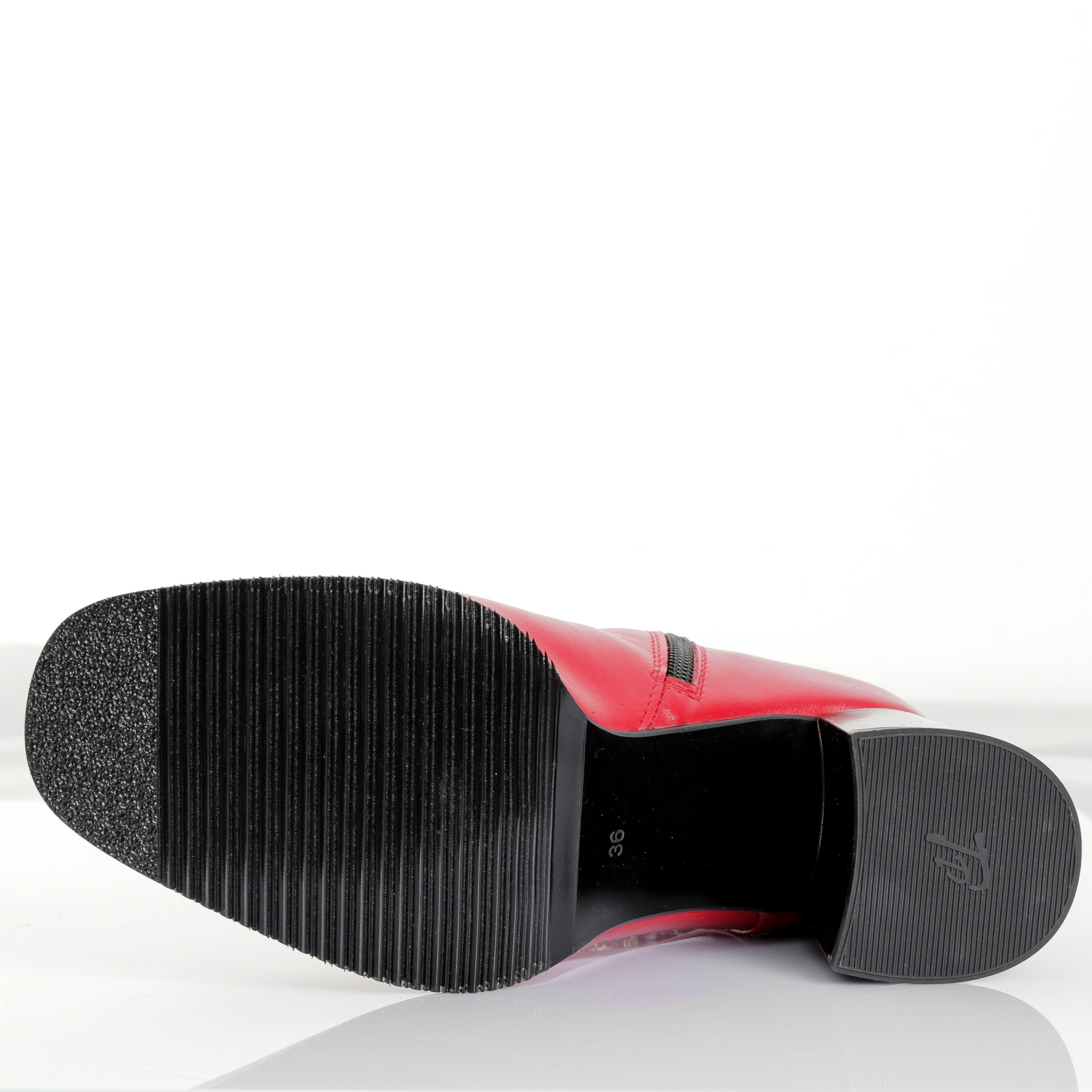 Ghete dama din piele naturala - ROSU BOX- G441 RB - imagine 4