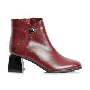 Ghete dama din piele naturala - BORDO BOX- G442 B