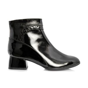 Ghete dama din piele naturala - NEGRU LAC- GX55 NL