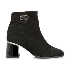 Ghete dama din piele naturala - NEGRU ANTILOPA- G80 NA