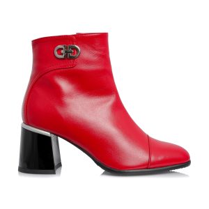 Ghete dama din piele naturala - ROSU BOX- G80 RB