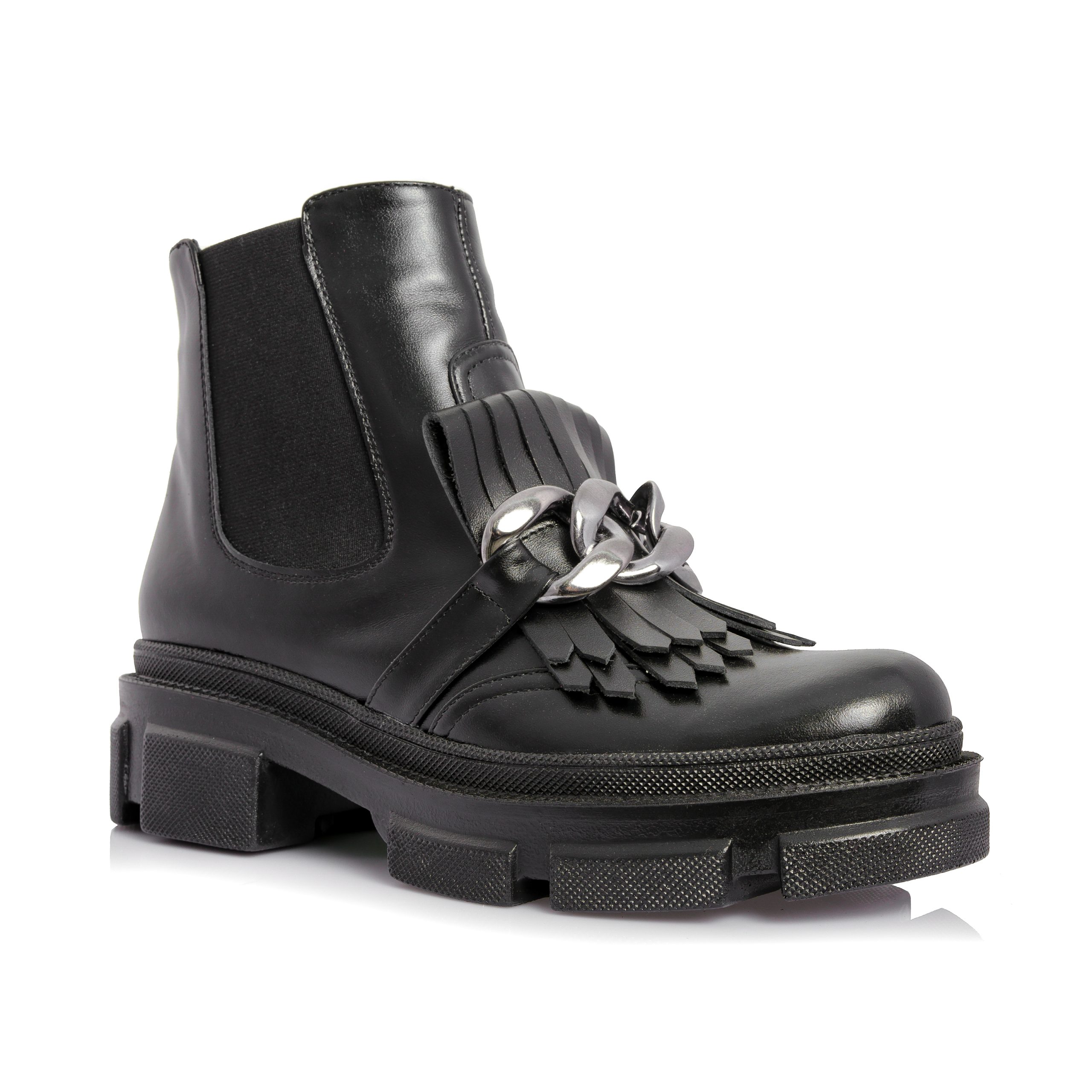 Bocanci dama din piele naturala - NEGRU BOX - GX22L NB - imagine 2