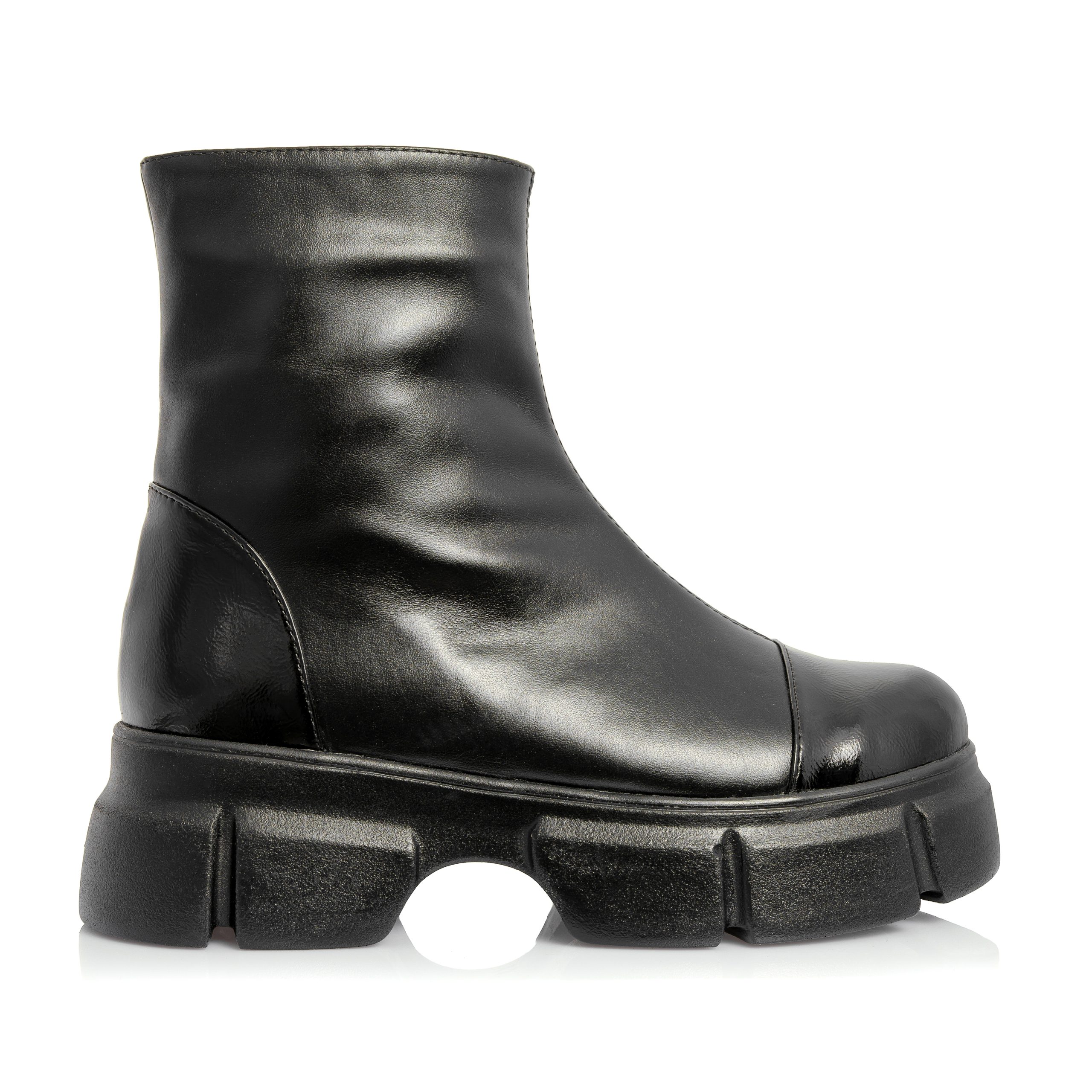 Bocanci dama din piele naturala - NEGRU BOX - BC25F NB