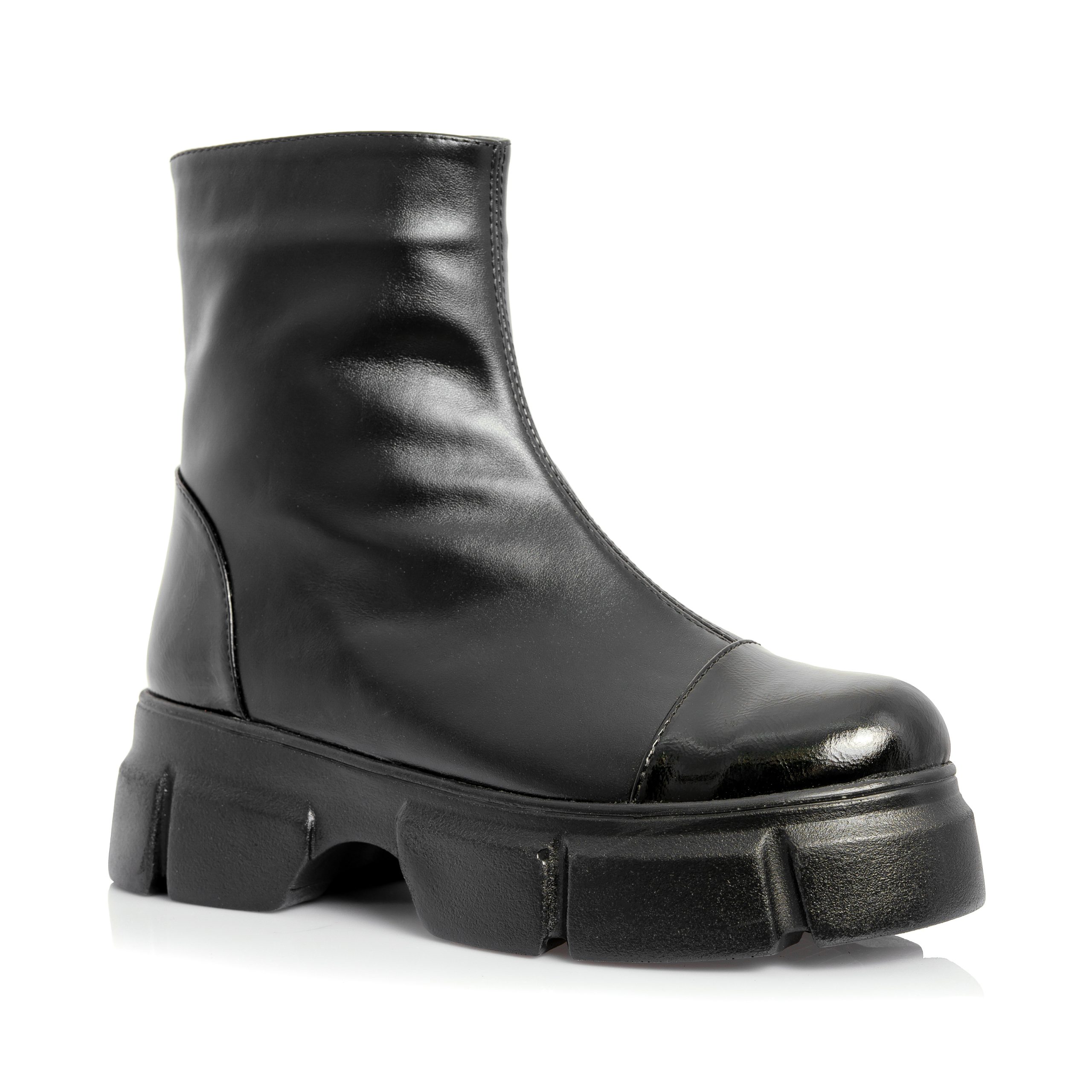 Bocanci dama din piele naturala - NEGRU BOX - BC25F NB - imagine 2