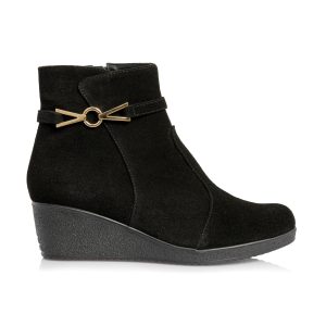 Ghete dama din piele naturala - NEGRU ANTILOPA - O54 NA