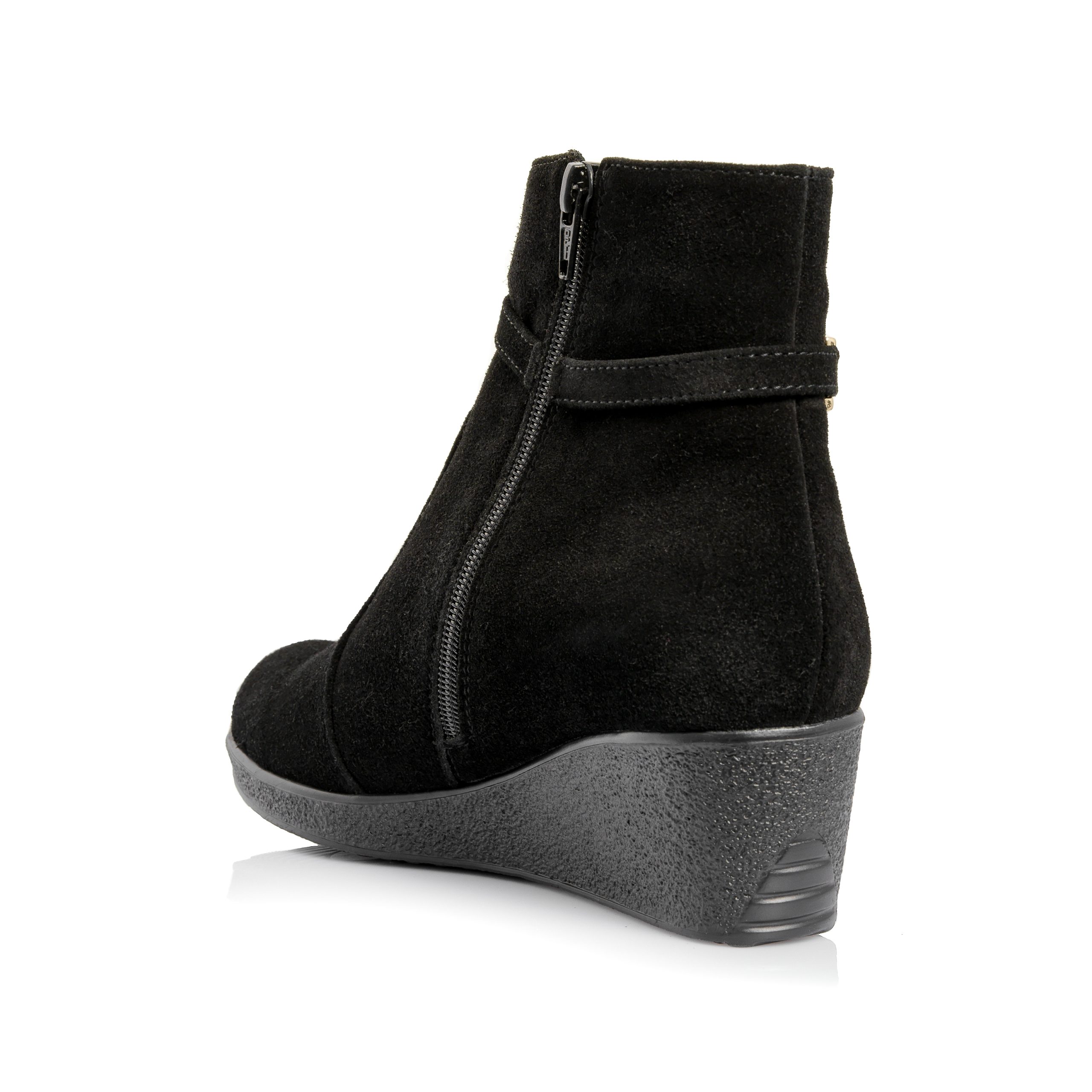 Ghete dama din piele naturala - NEGRU ANTILOPA - O54 NA - imagine 4