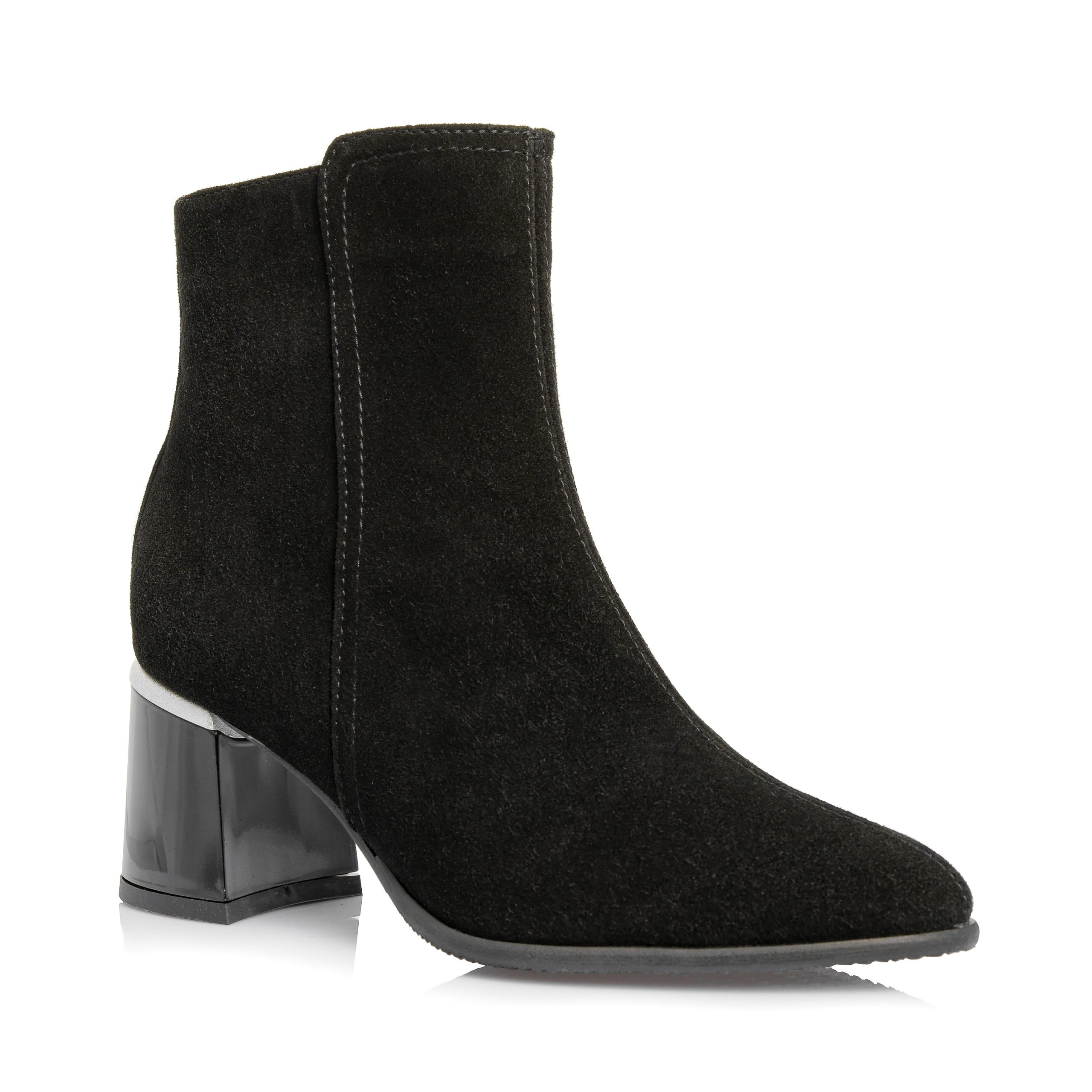 Ghete dama din piele naturala - NEGRU ANTILOPA- GX31TI NA - imagine 3