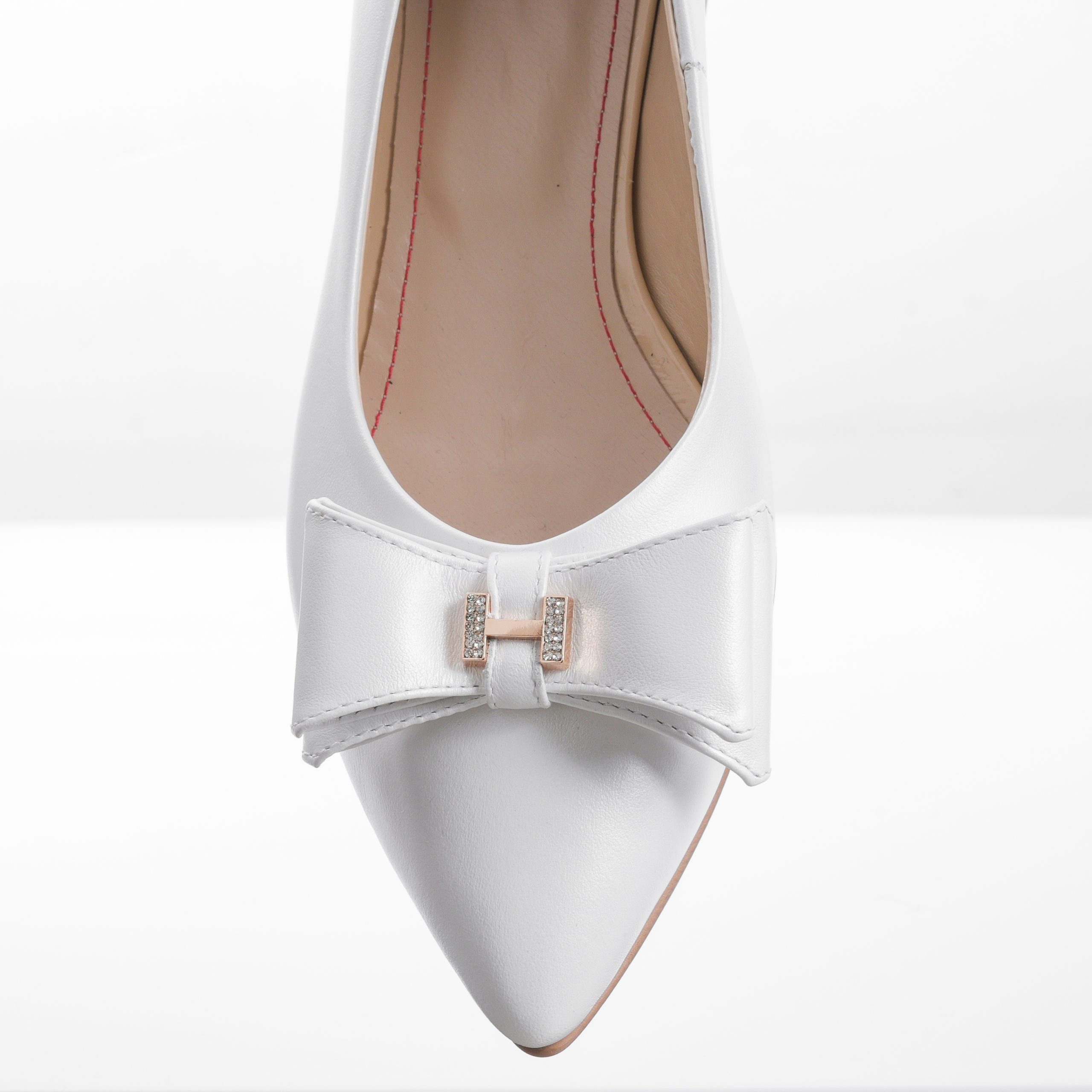 Balerini dama din piele naturala – ALB BOX – BL6 ALB - imagine 4