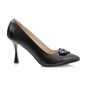 Pantofi dama din piele naturala - NEGRU BOX - A67 NB