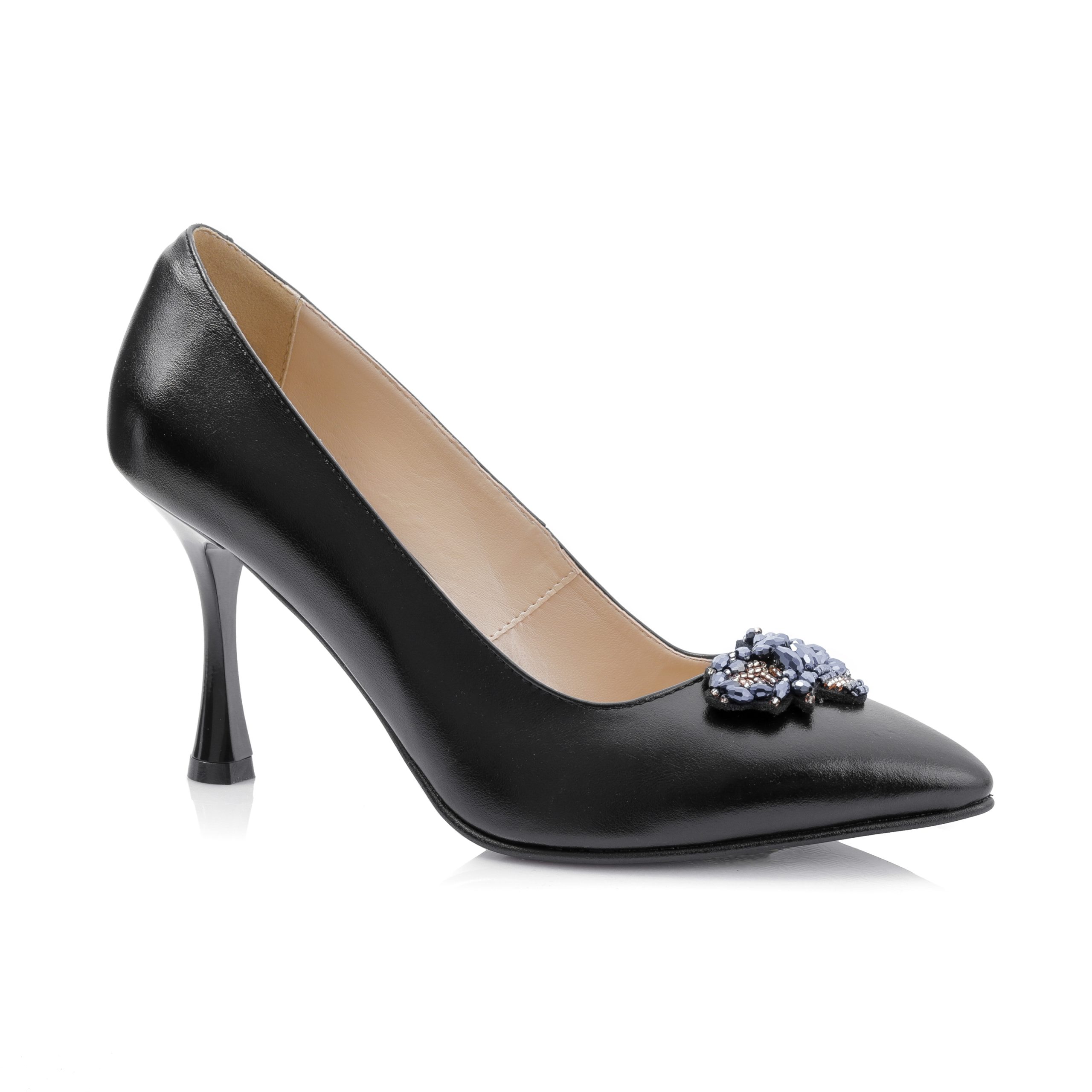 Pantofi dama din piele naturala - NEGRU BOX - A67 NB - imagine 2