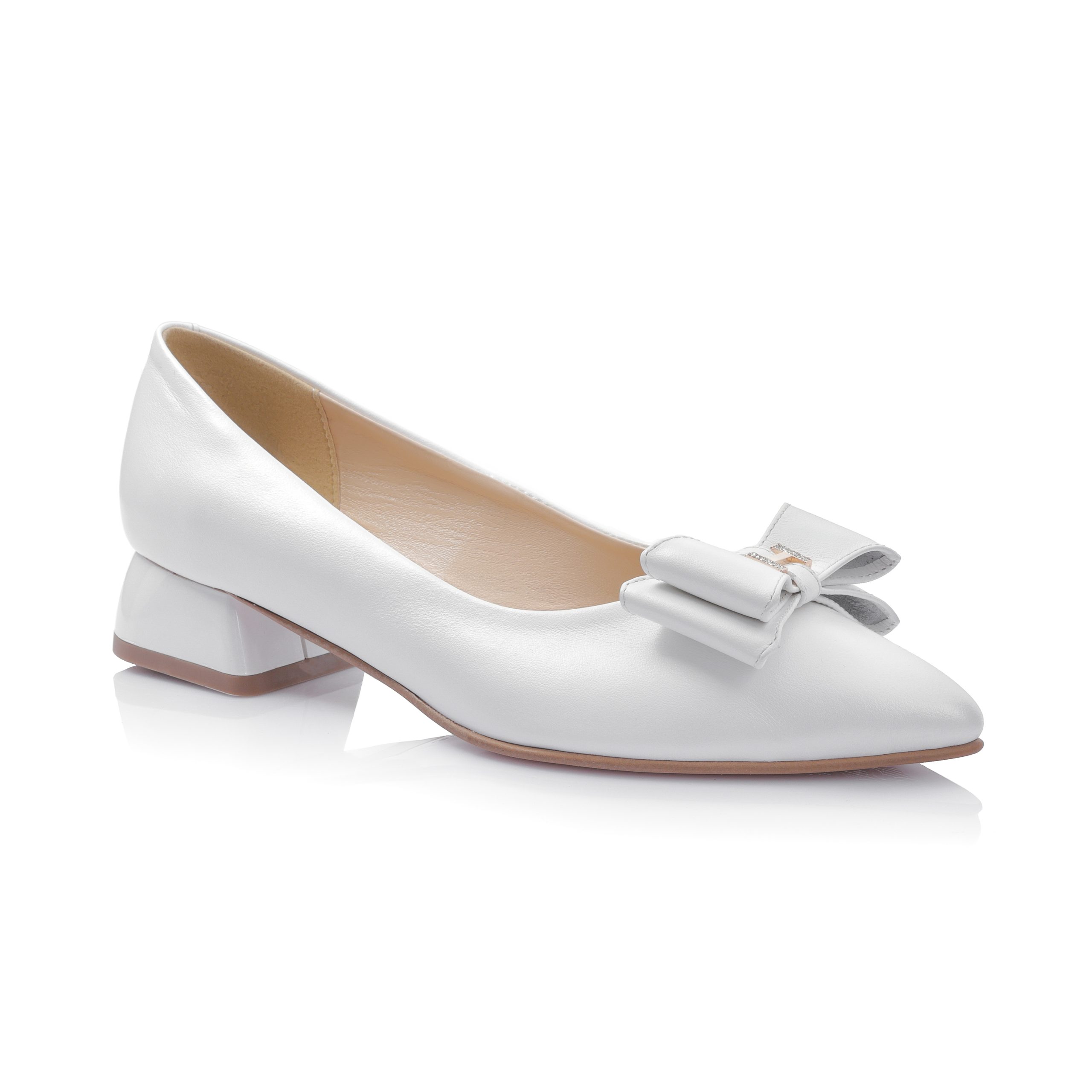 Balerini dama din piele naturala – ALB BOX – BL6 ALB - imagine 2