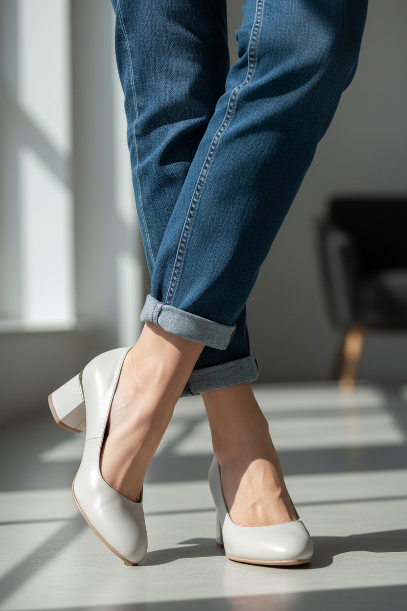 Pantofi dama din piele naturala - BEJ SIDEF - A72 BS - imagine 3