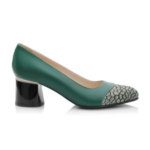 Pantofi dama din piele naturala - VERDE CU PIETRE VERZI - A73 VPV