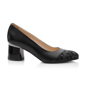 Pantofi dama din piele naturala - NEGRU CU NEGRU 3D - A73 NE3D