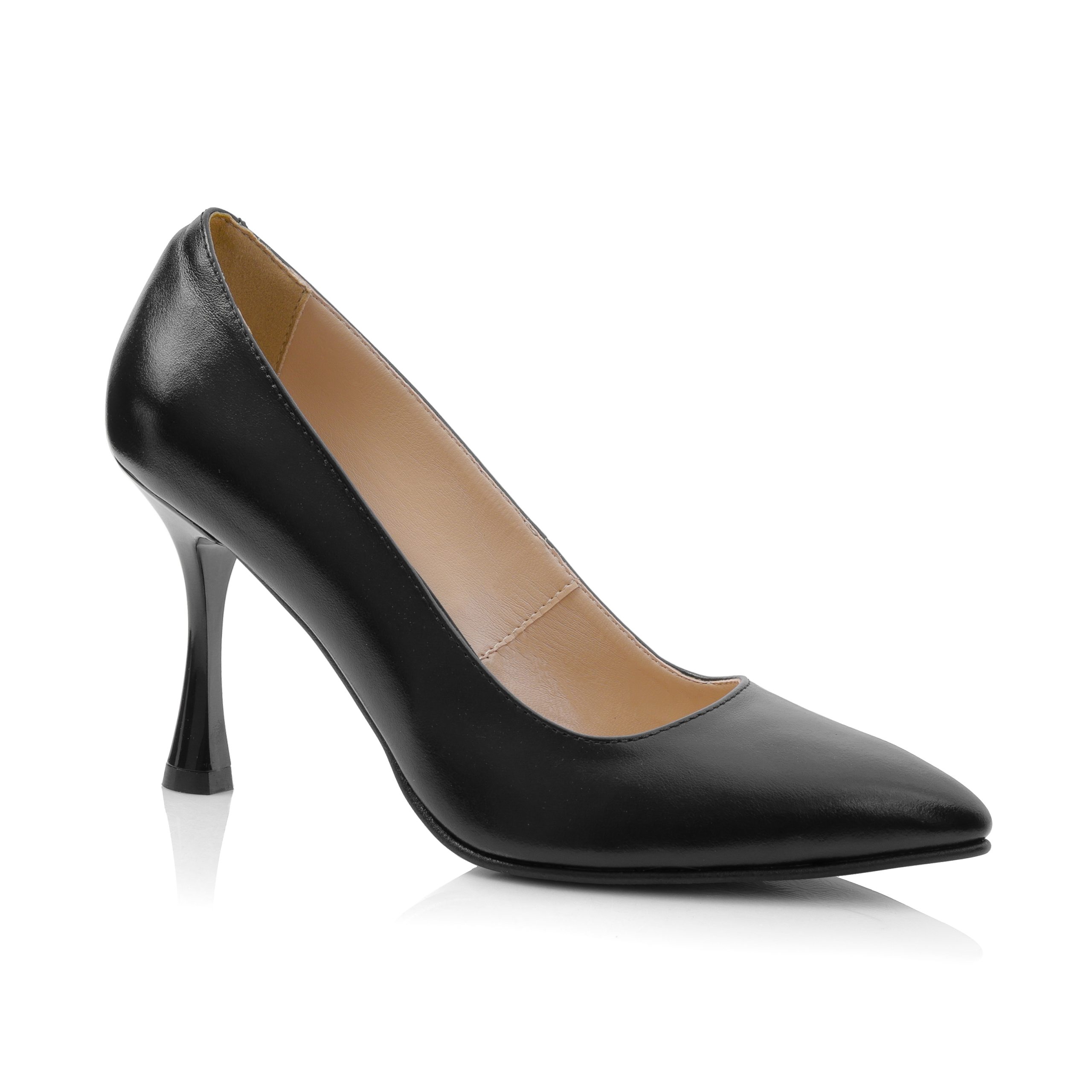 Pantofi dama din piele naturala - NEGRU BOX - A76 NE - imagine 2