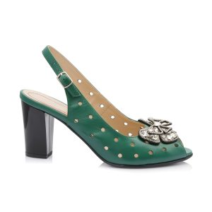 Sandale dama din piele naturala - VERDE BOX - F24F VB
