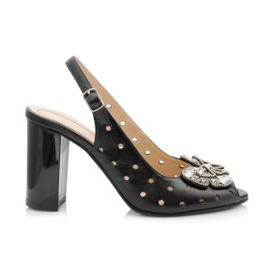 Sandale dama din piele naturala - NEGRU BOX - F24F NE
