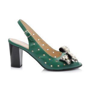 Sandale dama din piele naturala - VERDE BOX- F24M VB